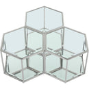  Meridian Sei Chrome Glass And Steel 3 pc Modular Coffee Table IMAGE 3