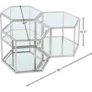  Meridian Sei Chrome Glass And Steel 3 pc Modular Coffee Table IMAGE 4