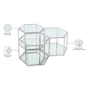  Meridian Sei Chrome Glass And Steel 3 pc Modular Coffee Table IMAGE 5