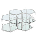  Meridian Sei Chrome Glass And Steel 4 pc Modular Coffee Table IMAGE 1
