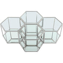  Meridian Sei Chrome Glass And Steel 4 pc Modular Coffee Table IMAGE 3