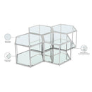  Meridian Sei Chrome Glass And Steel 4 pc Modular Coffee Table IMAGE 5