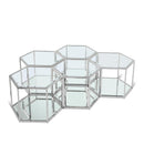  Meridian Sei Chrome Glass And Steel 5 pc Modular Coffee Table IMAGE 1