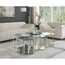  Meridian Sei Chrome Glass And Steel 5 pc Modular Coffee Table IMAGE 2