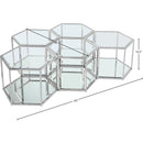  Meridian Sei Chrome Glass And Steel 5 pc Modular Coffee Table IMAGE 4