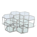  Meridian Sei Chrome Glass And Steel 7 pc Modular Coffee Table IMAGE 1