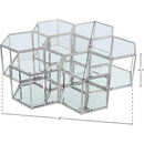  Meridian Sei Chrome Glass And Steel 7 pc Modular Coffee Table IMAGE 4