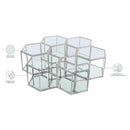  Meridian Sei Chrome Glass And Steel 7 pc Modular Coffee Table IMAGE 5