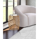  Meridian Priya Gold Aluminum End Table IMAGE 2