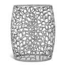 Meridian Priya Silver Aluminum End Table IMAGE 1