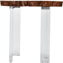 Meridian Woodland Natural Acacia Wood Top And Acrylic Base End / Side Table IMAGE 3