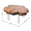  Meridian Woodland Natural Acacia Wood Top And Acrylic Base Coffee Table IMAGE 6