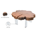  Meridian Woodland Natural Acacia Wood Top And Acrylic Base Coffee Table IMAGE 7