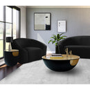  Meridian Doma Black Glass Top And Iron Base Coffee Table IMAGE 7