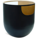  Meridian Doma Black Glass Top And Iron Base End / Side Table IMAGE 1