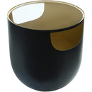  Meridian Doma Black Glass Top And Iron Base End / Side Table IMAGE 3