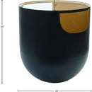  Meridian Doma Black Glass Top And Iron Base End / Side Table IMAGE 5