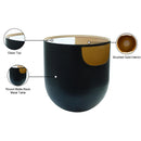  Meridian Doma Black Glass Top And Iron Base End / Side Table IMAGE 6