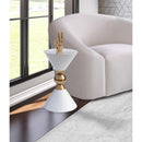  Meridian Malia White Iron End Table IMAGE 2