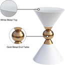  Meridian Malia White Iron End Table IMAGE 6