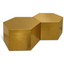  Meridian Hexagon Gold Iron 2 pc Modular Coffee Table IMAGE 1
