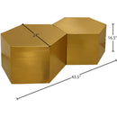  Meridian Hexagon Gold Iron 2 pc Modular Coffee Table IMAGE 3