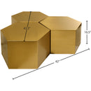  Meridian Hexagon Gold Iron 3 pc Modular Coffee Table IMAGE 3