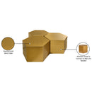  Meridian Hexagon Gold Iron 3 pc Modular Coffee Table IMAGE 4