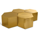  Meridian Hexagon Gold Iron 4 pc Modular Coffee Table IMAGE 1
