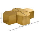  Meridian Hexagon Gold Iron 4 pc Modular Coffee Table IMAGE 3