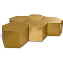  Meridian Hexagon Gold Iron 5 pc Modular Coffee Table IMAGE 1
