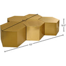  Meridian Hexagon Gold Iron 5 pc Modular Coffee Table IMAGE 3