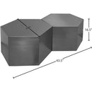  Meridian Hexagon Chrome Iron 2 pc Modular Coffee Table IMAGE 3