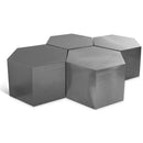  Meridian Hexagon Chrome Iron 4 pc Modular Coffee Table IMAGE 1