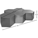  Meridian Hexagon Chrome Iron 5 pc Modular Coffee Table IMAGE 3