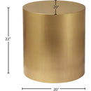  Meridian Cylinder Gold Iron End / Side Table IMAGE 6