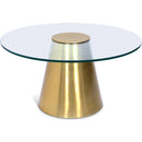  Meridian Glassimo Gold Glass Top And Iron Base Coffee Table IMAGE 1