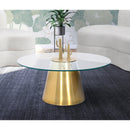 Meridian Glassimo Gold Glass Top And Iron Base Coffee Table IMAGE 2