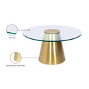  Meridian Glassimo Gold Glass Top And Iron Base Coffee Table IMAGE 7