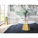  Meridian Glassimo Gold Glass Top And Iron Base Coffee Table IMAGE 8