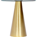  Meridian Glassimo Gold Glass Top And Iron Base End Table IMAGE 3