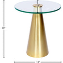  Meridian Glassimo Gold Glass Top And Iron Base End Table IMAGE 6