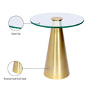  Meridian Glassimo Gold Glass Top And Iron Base End Table IMAGE 7