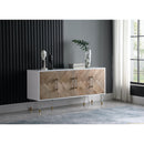  Meridian Jive White Lacquer Finish, Birch Wood And Acrylic Sideboard / Buffet IMAGE 2