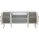  Meridian Jive White Lacquer Finish, Birch Wood And Acrylic Sideboard / Buffet IMAGE 3