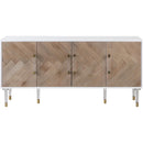  Meridian Jive White Lacquer Finish, Birch Wood And Acrylic Sideboard / Buffet IMAGE 4