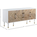  Meridian Jive White Lacquer Finish, Birch Wood And Acrylic Sideboard / Buffet IMAGE 7