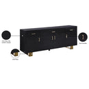 Meridian Excel Grey Oak Veneer Lacquer Sideboard/Buffet IMAGE 9