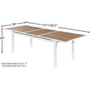  Meridian Nizuc 77" / 100.5" Brown Aluminum Outdoor Patio Extendable Dining Table IMAGE 11