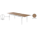  Meridian Nizuc 77" / 100.5" Brown Aluminum Outdoor Patio Extendable Dining Table IMAGE 12